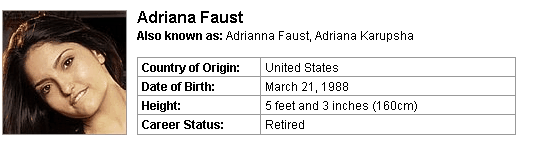 Pornstar Adriana Faust
