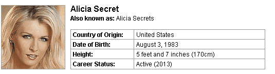 Pornstar Alicia Secret