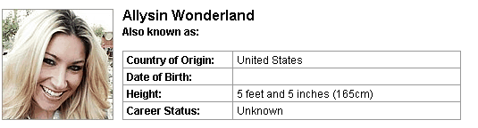 Pornstar Allysin Wonderland