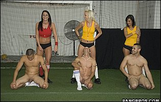 Naughty soccer game with four horny pornstars