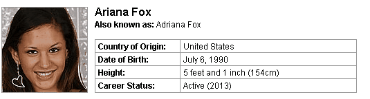 Pornstar Ariana Fox