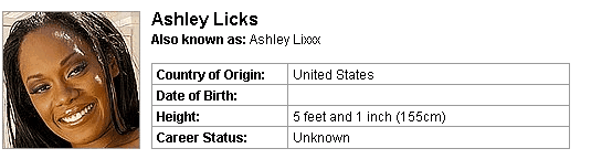 Pornstar Ashley Licks