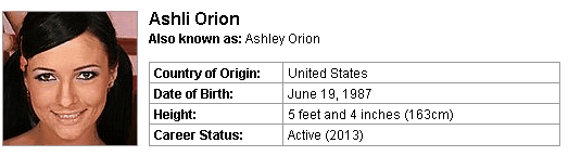 Pornstar Ashli Orion
