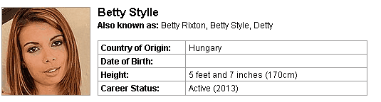Pornstar Betty Stylle