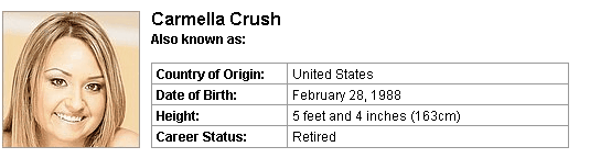 Pornstar Carmella Crush