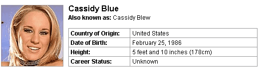 Pornstar Cassidy Blue