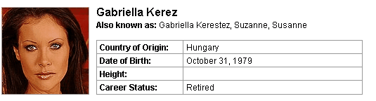 Pornstar Gabriella Kerez