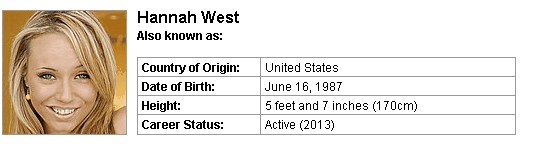 Pornstar Hannah West