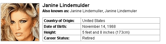 Pornstar Janine Lindemulder