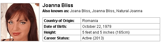 Pornstar Joanna Bliss