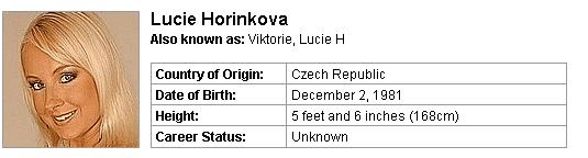 Pornstar Lucie Horinkova