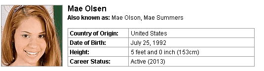 Pornstar Mae Olsen