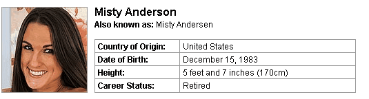 Pornstar Misty Anderson