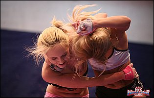 Hot wrestling match between Nataly Von and Nikky Thorne