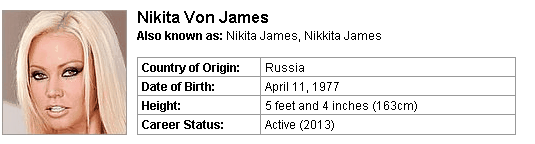 Pornstar Nikita Von James