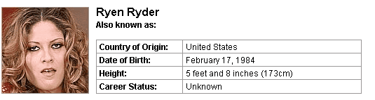 Pornstar Ryen Ryder
