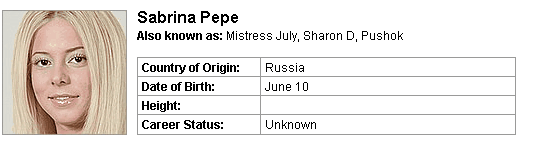 Pornstar Sabrina Pepe