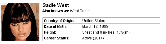 Pornstar Sadie West