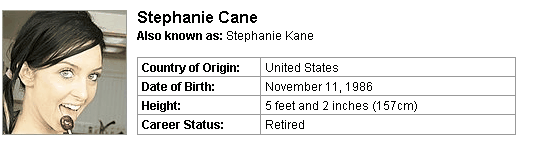 Pornstar Stephanie Cane