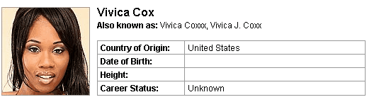 Pornstar Vivica Cox