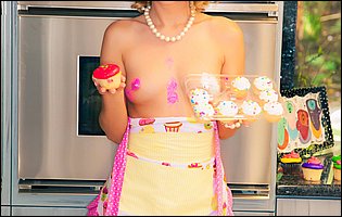 Aaliyah Love posing and having fun in kitchen