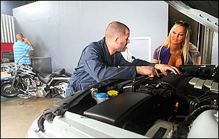 Nasty blonde Abbey Brooks fucking the mechanic