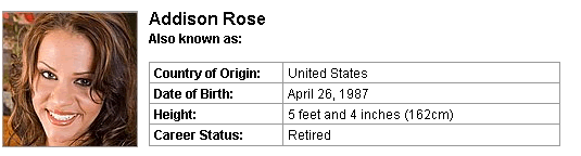 Pornstar Addison Rose