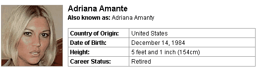 Pornstar Adriana Amante