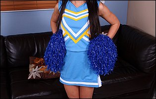 Beautiful young cheerleader Adriana Chechik getting naked