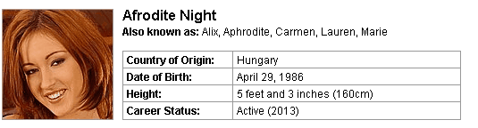 Pornstar Afrodite Night