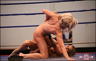 Hot wrestling match between Aleska Diamond and Cristal May