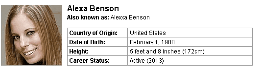 Pornstar Alexa Benson