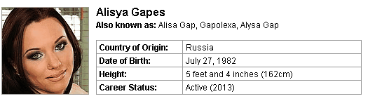 Pornstar Alisya Gapes