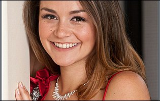 Allie Haze in red dress and sexy shoes stripping and posing for you