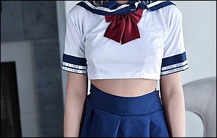 Cute blonde Allie Nicole strips her school uniform