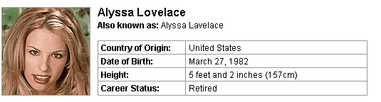 Pornstar Alyssa Lovelace
