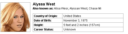 Pornstar Alyssa West