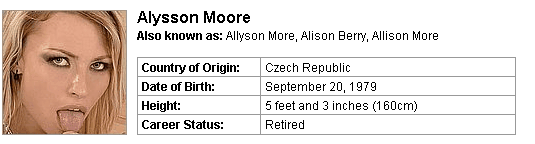 Pornstar Alysson Moore