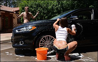 Car wash girl Amirah Adara gets her asshole rammed