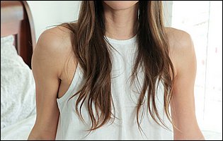 Andi Rose in white top and panties loves teasing