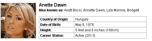 Pornstar Anette Dawn