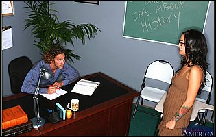 Naughty student Angelina Valentine fucking her professor