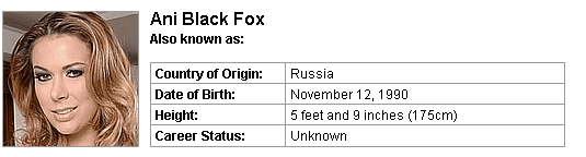 Pornstar Ani Black Fox