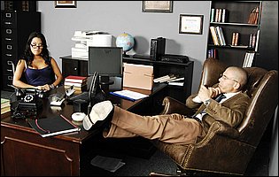Asa Akira getting fucked anally in the office