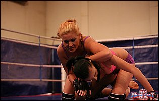 Hot wrestling match between Barbie Black and Becky Stevens