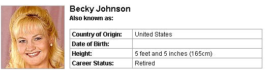 Pornstar Becky Johnson