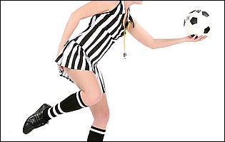 Hot football referee Belicia Steele strips for camera