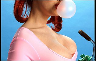 Busty cutie Bianca Beauchamp strips off her pink t-shirt