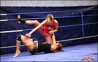 Hot wrestling match between Blue Angel and Debbie White
