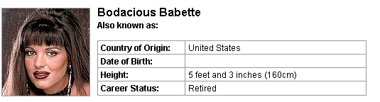 Pornstar Bodacious Babette